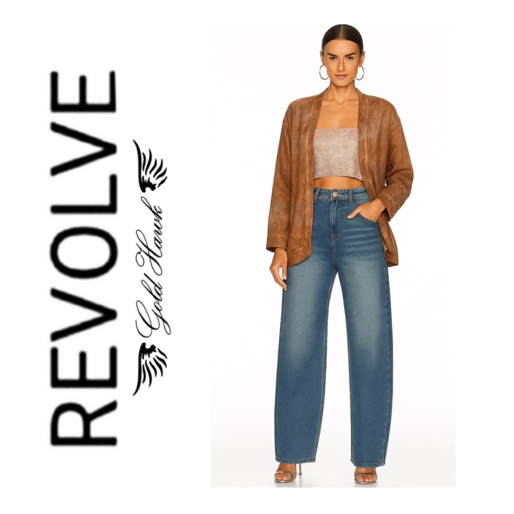 NWT Revolve x Gold Hawk 100% Silk Cardigan Pecan Brown Oversized